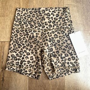 LULULEMON Align No Line High-Rise Short 6" True Leopard Size 6 AUTHENTIC NEW